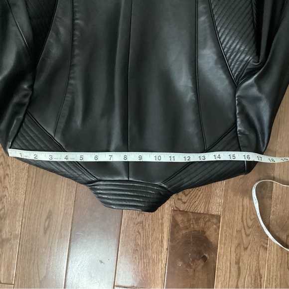 Dana Buchman Leather Gold Square Button Jacket - Picture 11 of 16